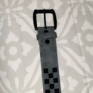 METROPARK Men's LEATHER BELT SIZE 36 gray / black